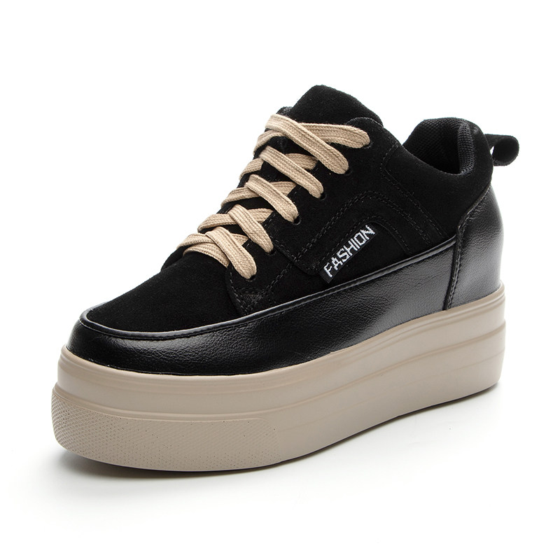 真皮内增高女鞋8cm春秋新款小个子松糕厚底运动加绒休闲小码单鞋,淘宝优惠券,粉丝福利购,淘宝优惠卷