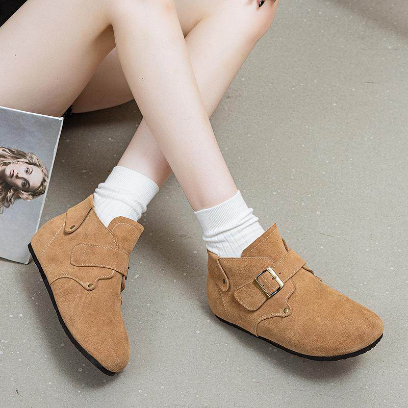 真皮厚底勃肯鞋女秋冬加绒保暖乐福鞋内增高休闲高帮短靴雪地棉靴,淘宝优惠券,粉丝福利购,淘宝优惠卷