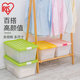 Alice organizes large transparent storage box with cover