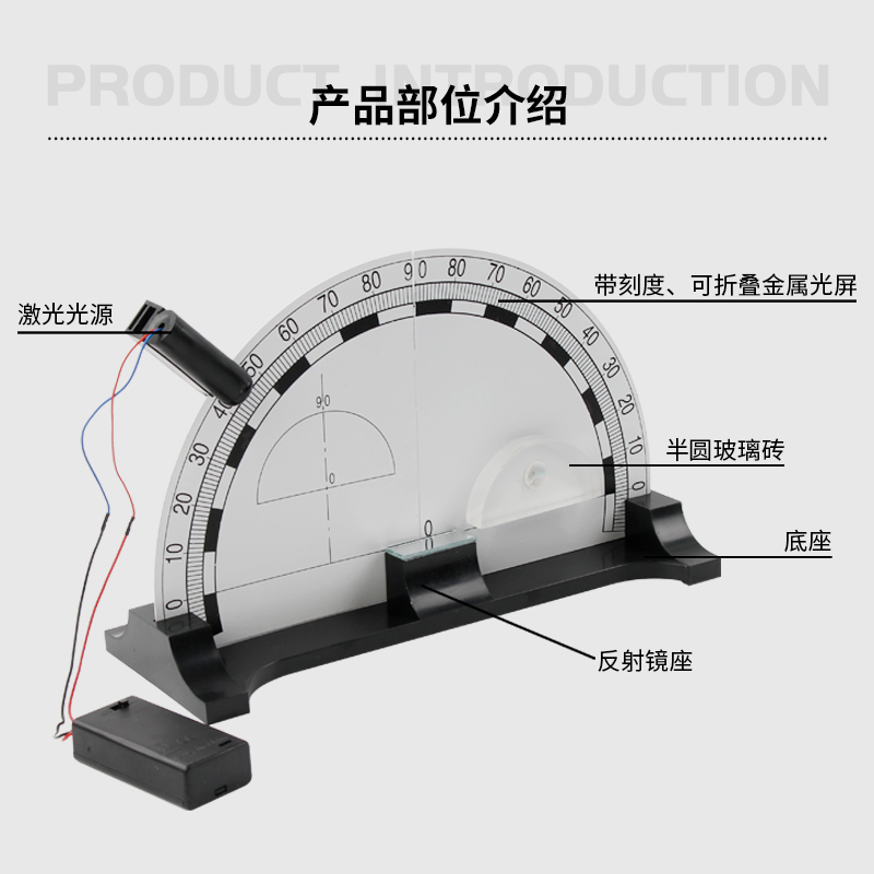 光的反射折射演示器磁吸式折叠大号初中物理光学实验器材教学仪器光的折射全反射演示器J2528学生用光学实验-图2