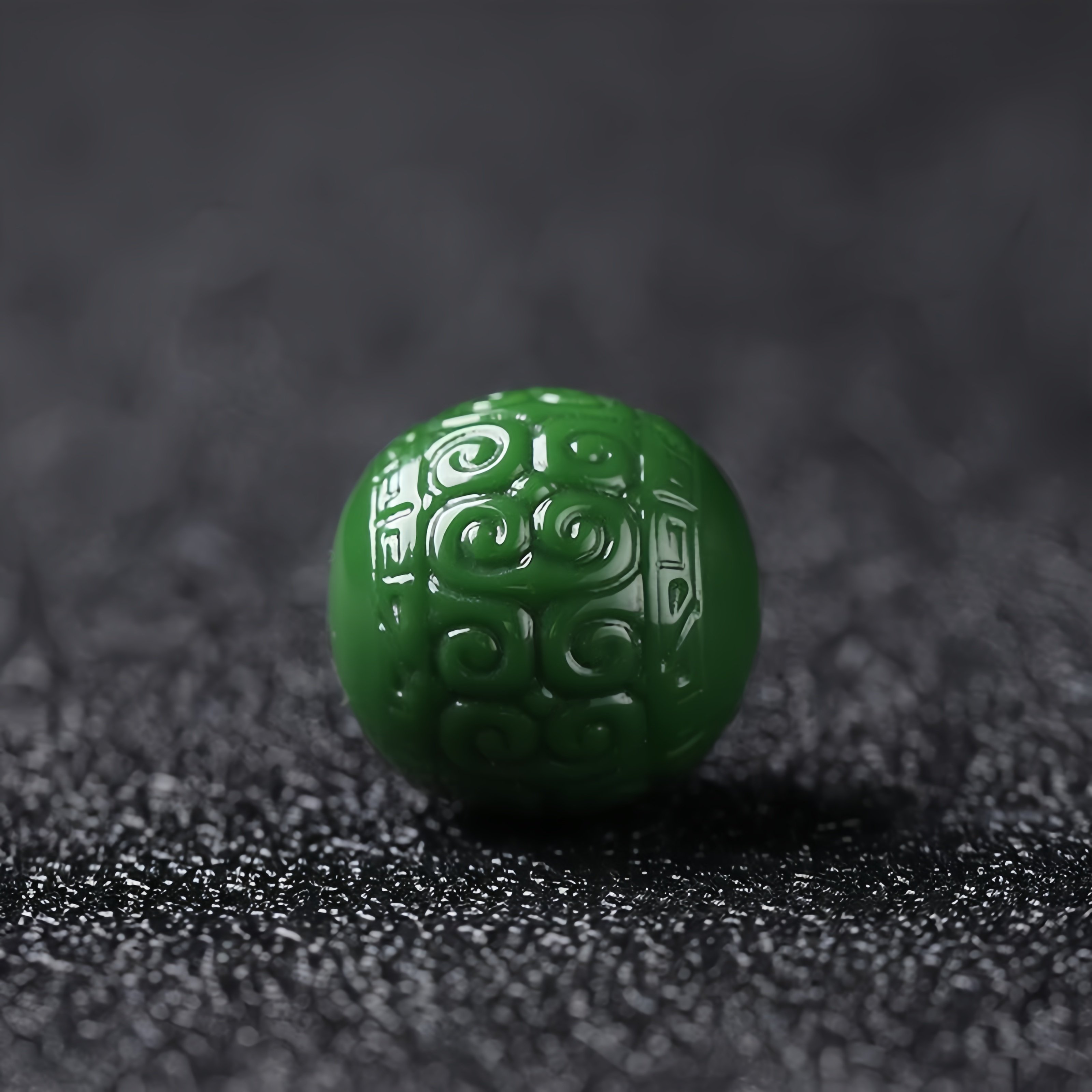 新疆和田玉碧玉回纹珠单珠散珠菠菜绿手串无黑点玉珠子配饰,淘宝优惠券,粉丝福利购,淘宝优惠卷