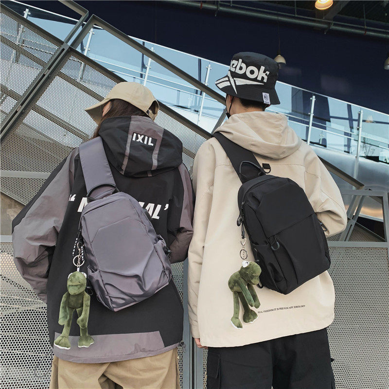 胸包简约休闲帆布男士运动小包包 百灵埃亨男士包袋