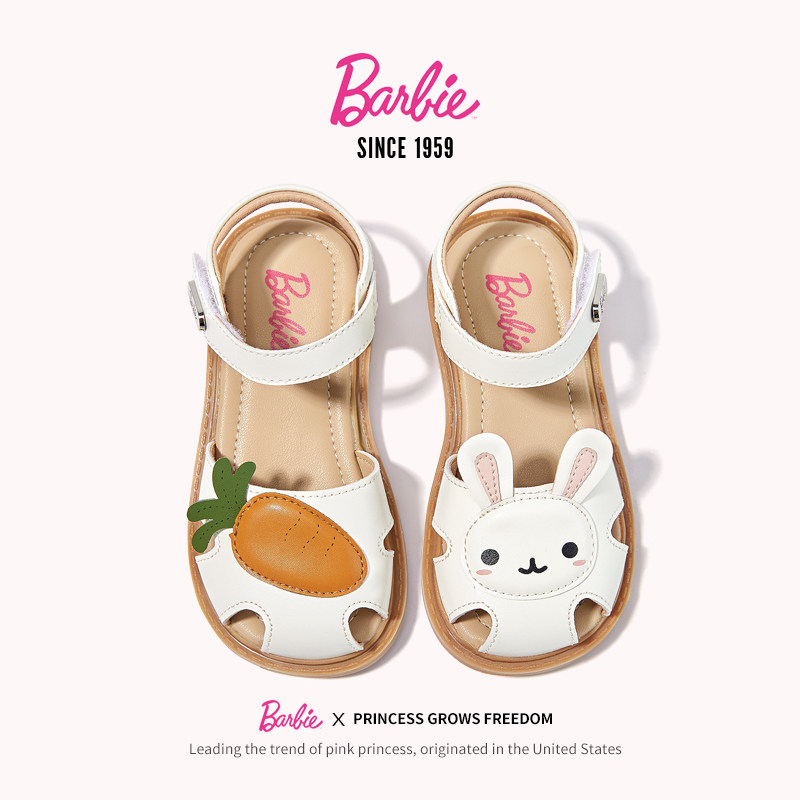 【断码清仓】芭比童鞋女童凉鞋2025新款夏季软底包头凉鞋儿童鞋子,淘宝优惠券,粉丝福利购,淘宝优惠卷