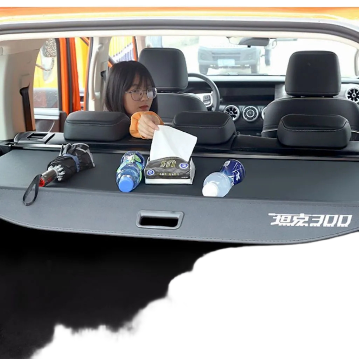 //后备箱遮物帘魏派//专用后备箱储物箱