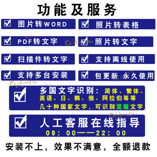 ocr文字识别软件pdf图片转word/excel扫描件批量转换截图提取文字 - 图0