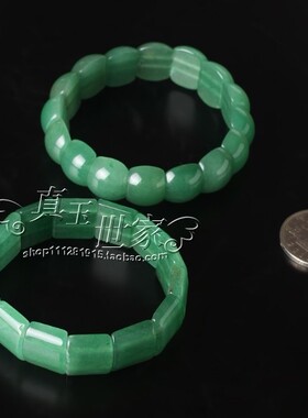 天然印度东陵玉石情侣手链翡翠冰种翠绿转运珠送女友礼物手镯手排