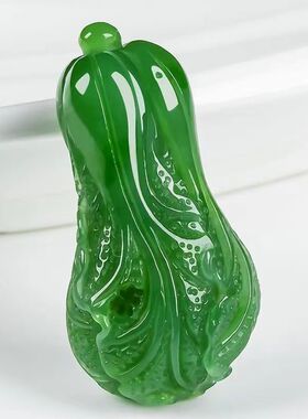 和田色玉青白玉白菜吊坠男女情侣款玉坠百财玉石百搭项坠送礼物