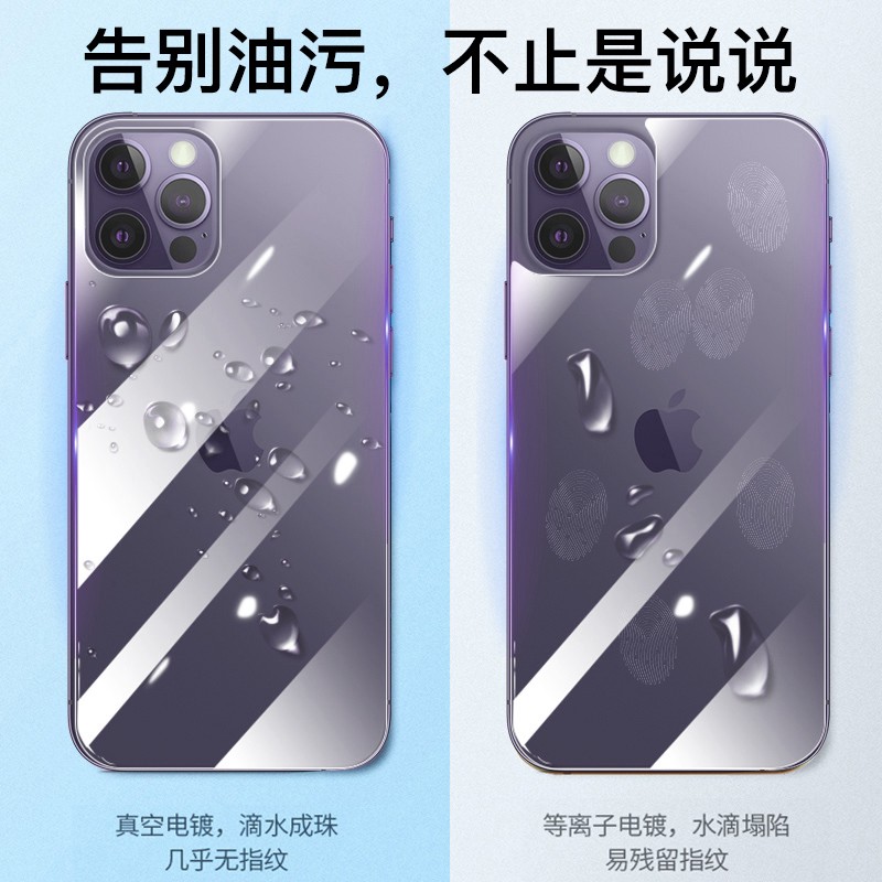 适用iPhone15promax背膜苹果15pro后膜钢化14pro边框15ultra手机13plus玻璃贴膜12侧边保护全包ip全屏后壳膜 - 图1