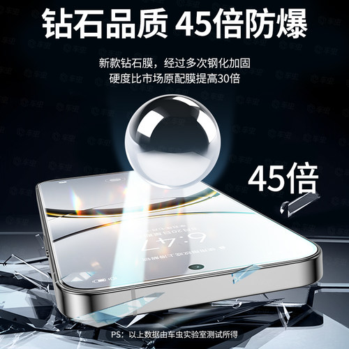 车虫适用oppofindx9ultra钢化膜opporeno15c14pro/findx8s12reno13turbo新款7oppoa3手机5g6防窥oppok11k10a2 - 图2