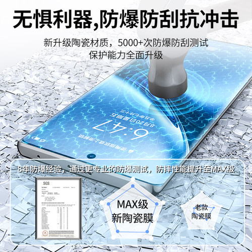 车虫适用vivox200pro手机膜x100钢化膜x90x80vivos18s17s16s20陶瓷s19新款12iqoo11曲屏15spro70防窥60ultra9 - 图2