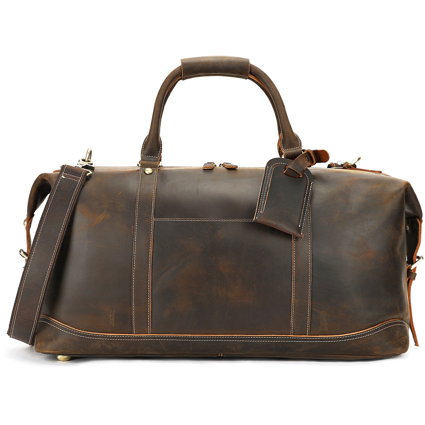 秋冬疯马皮男式手提旅行包真皮大容量牛皮健身包男高档短途差旅,淘宝优惠券,粉丝福利购,淘宝优惠卷