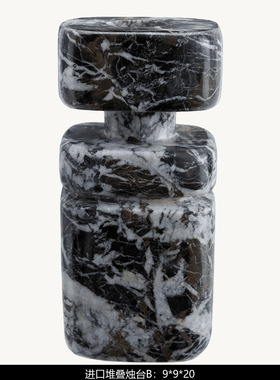 巴基斯坦摆件 现代轻奢撞色大理石堆叠几何花瓶桌面软装装饰摆件