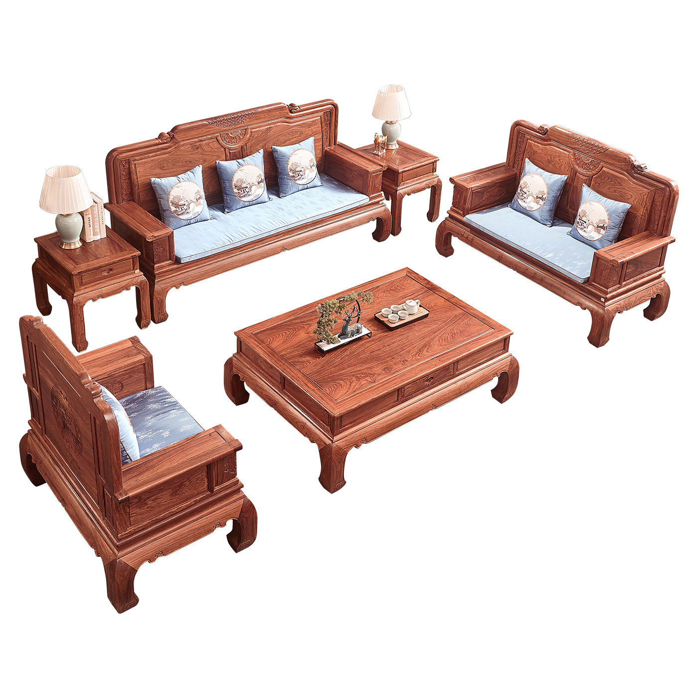 明荣轩红木家具刺猬紫檀沙发花梨木金如意新古典实木沙发客厅组合,淘宝优惠券,粉丝福利购,淘宝优惠卷