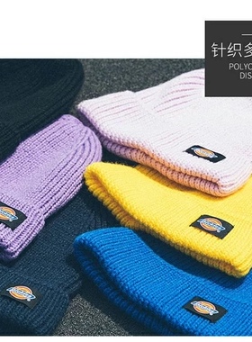 dickies迪克斯秋冬针织女款潮牌ins风保暖线帽冷帽