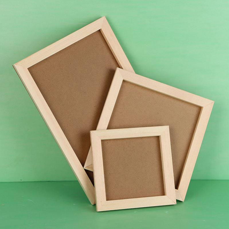 儿童画框手工制作diy木质立体画框超轻粘土相框双面木制空白相框