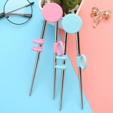 Детские мультяшные палочки для еды, практика из нержавеющей стали для младенца, детская посуда для тренировок, раннее развитие