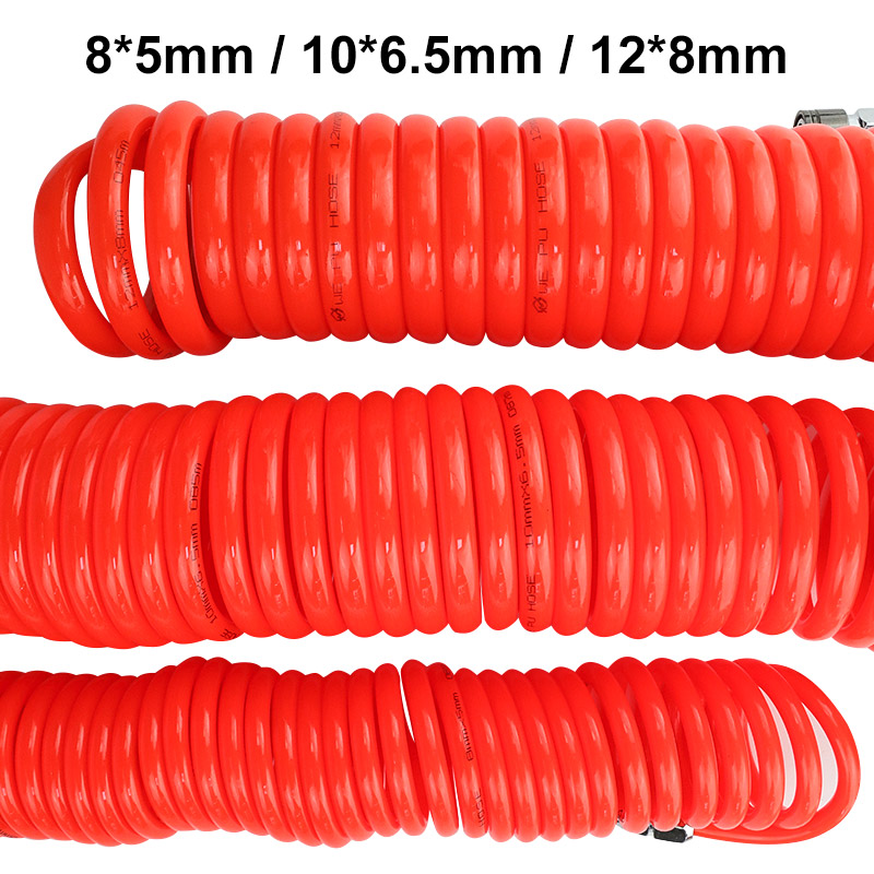 气动弹簧管空压机气泵气管软管伸缩PU螺旋风管带快速接头气线气绳 - 图3