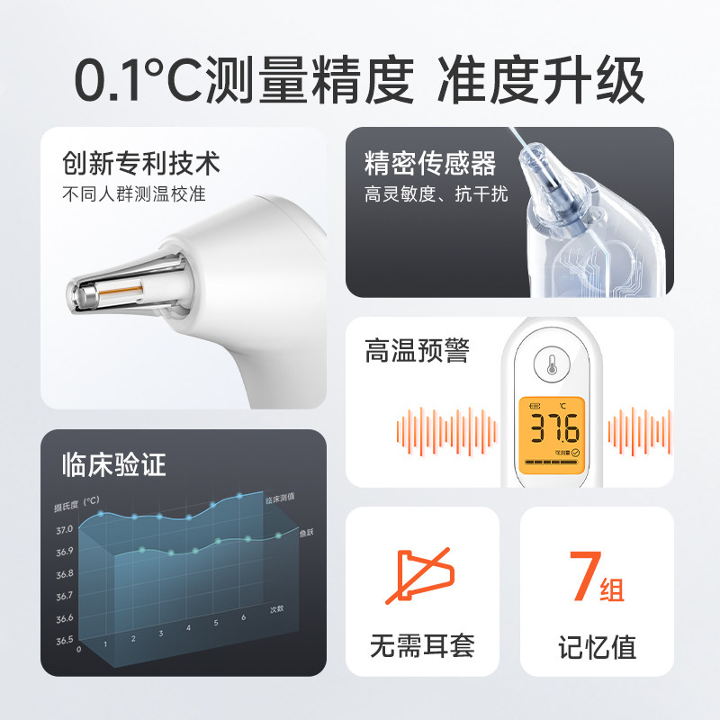 鱼跃耳温枪红外线电子体温枪体温计 鱼跃体温计类