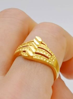 女士开口戒指光面满天星流星雨女士戒指女士百搭戒子黄铜镀金饰品