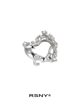 ins新品心形荆棘可调节开口戒指