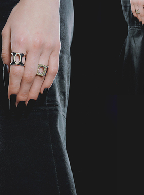 RSNY双层戒指女个性时尚设计轻奢