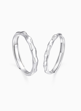 【可刻字】卡蒂罗君子好逑情侣对戒925银一对小众生日礼物送女友