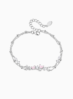 卡蒂罗夜光蝴蝶手链女生纯银轻奢小众精致手饰生日礼物送闺蜜