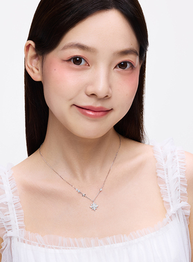 卡蒂罗幸运雪花项链女925银轻奢设计感锁骨链圣诞生日礼物送女友