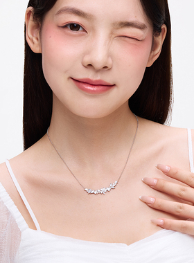 卡蒂罗纯白茉莉纯银锁骨链项链女