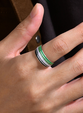 泰爱你时尚简约彩旗戒指