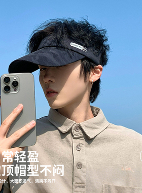 露头~骑车不翻加长檐空顶鸭舌帽