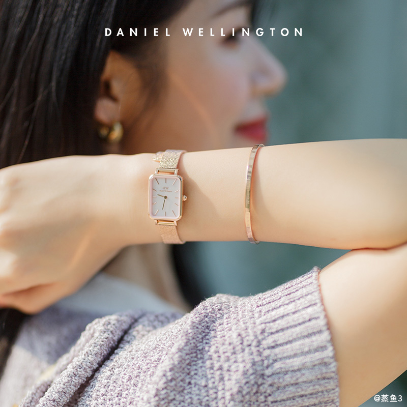dw女quadro系列珠光贝母金属女表 danielwellington欧美腕表