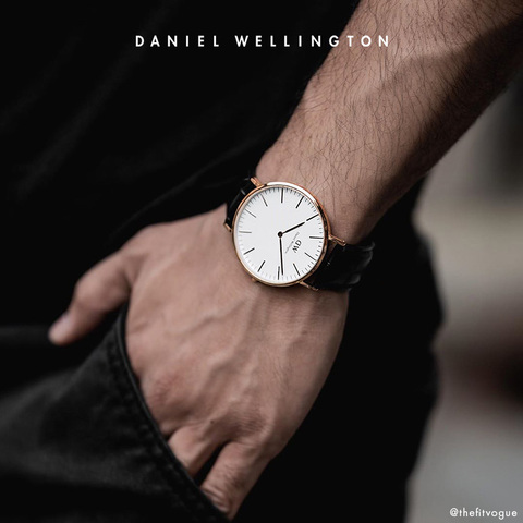 DanielWellington dw手表男士 40mm皮带男表银色腕表