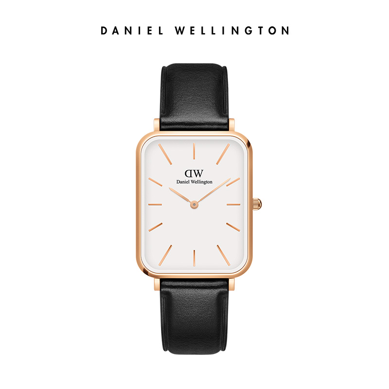 dw男quadro系列复古皮质大方手表 danielwellington欧美腕表