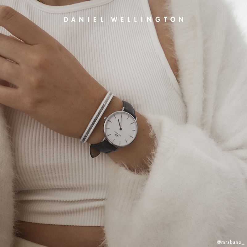 danielwellington旗舰店dw手表女 32MM女款白色皮表带简约时尚女表欧美腕表 丹尼尔惠灵顿0