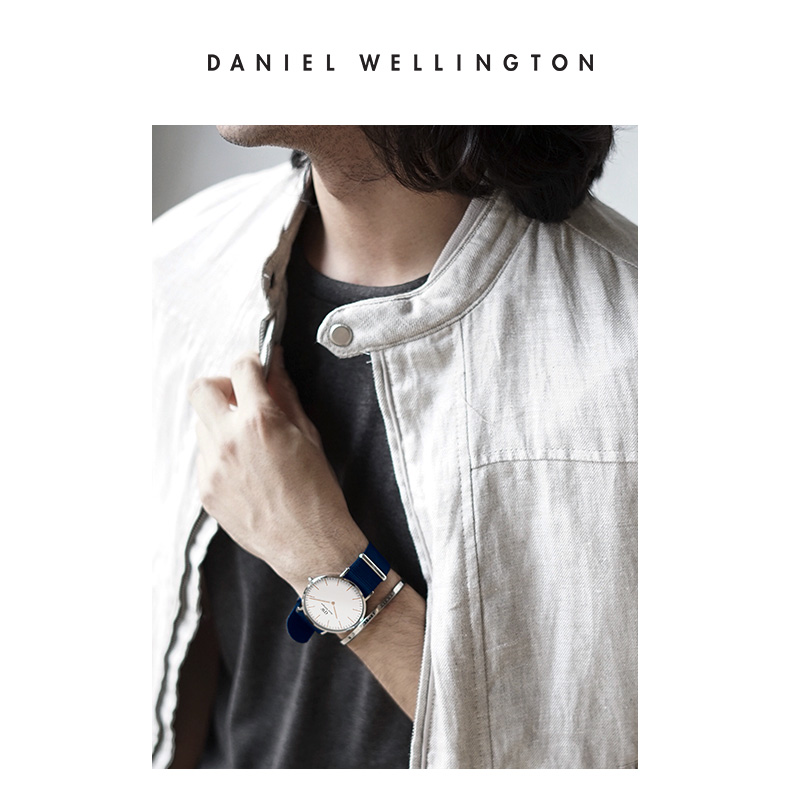 Danielwellington 丹尼尔惠灵顿dw手表40mm蓝色dw手镯套装