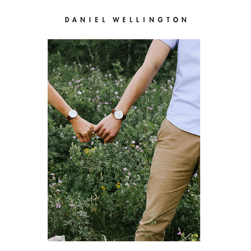 Danielwellington 丹尼尔惠灵顿dw手表情侣对表皮质表带手表