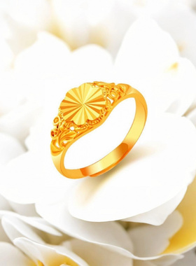 仿越南沙金戒指开口金色戒指女合