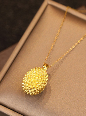 网红热卖沙金榴莲项链小众设计留