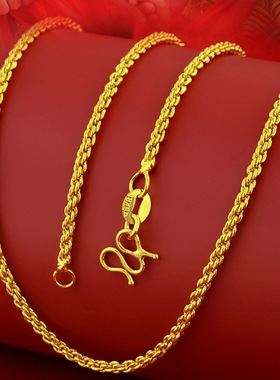 越南沙金女士项链水波链肖邦链黄