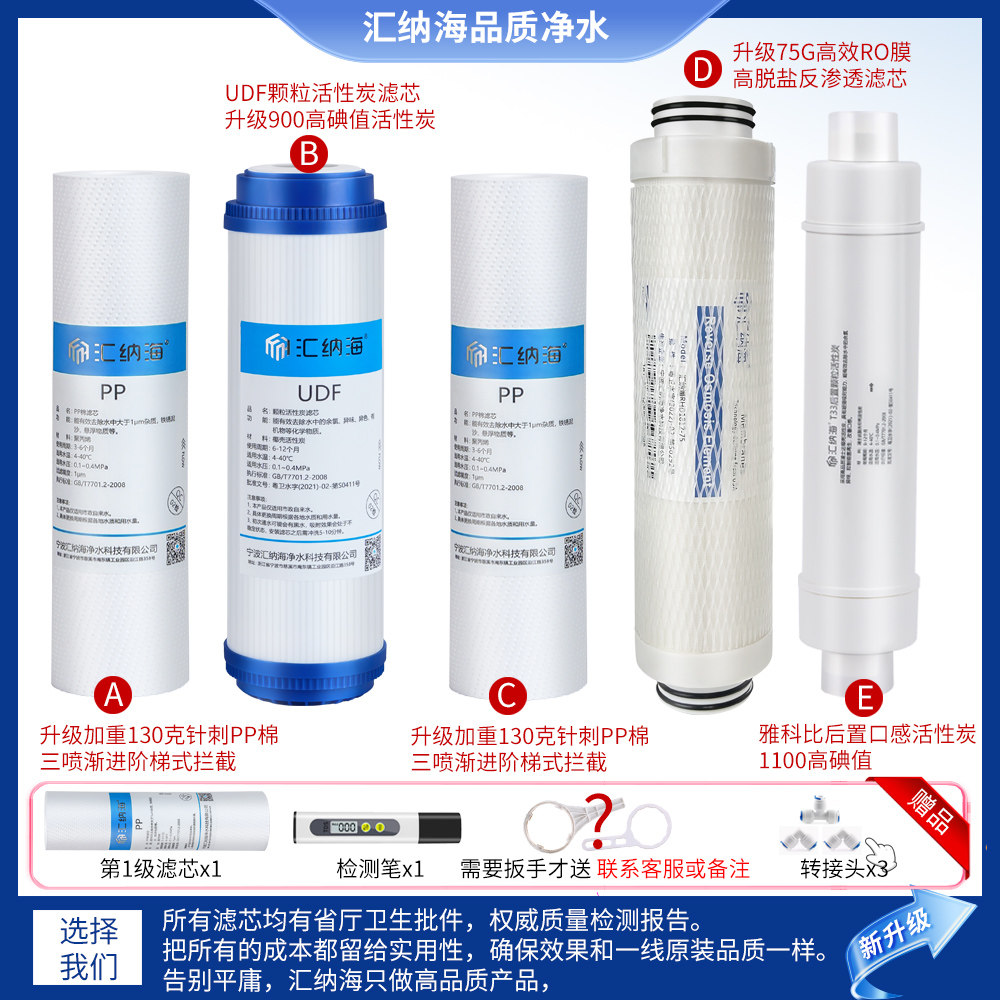 适配佳尼特/史密斯滤芯净水器通用CR75 CR400-N-N-1/C-C-7/8/9PP