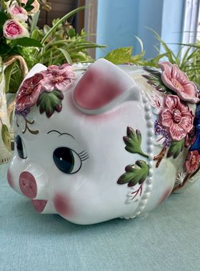 欧式猪存钱罐风招财陶瓷装饰品