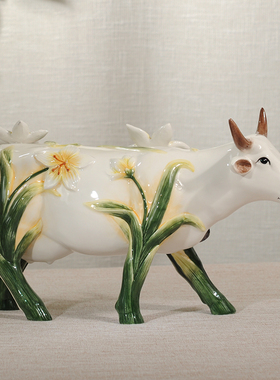 方亚欧式风大号空谷幽兰陶瓷摆饰