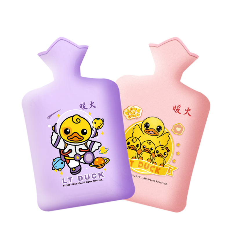 暖火热水袋注水式暖水袋可爱毛绒暖宝宝暖肚子防爆暖手暖肚子便携