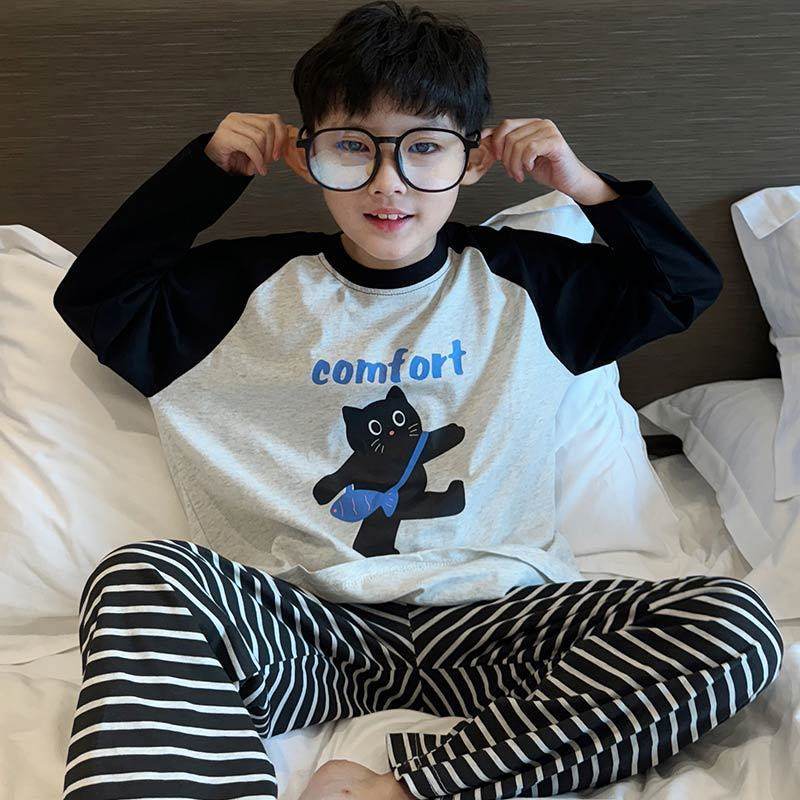 青少年新款儿童睡衣春秋套头男童长袖家居服套装网红中大童空调服,淘宝优惠券,粉丝福利购,淘宝优惠卷