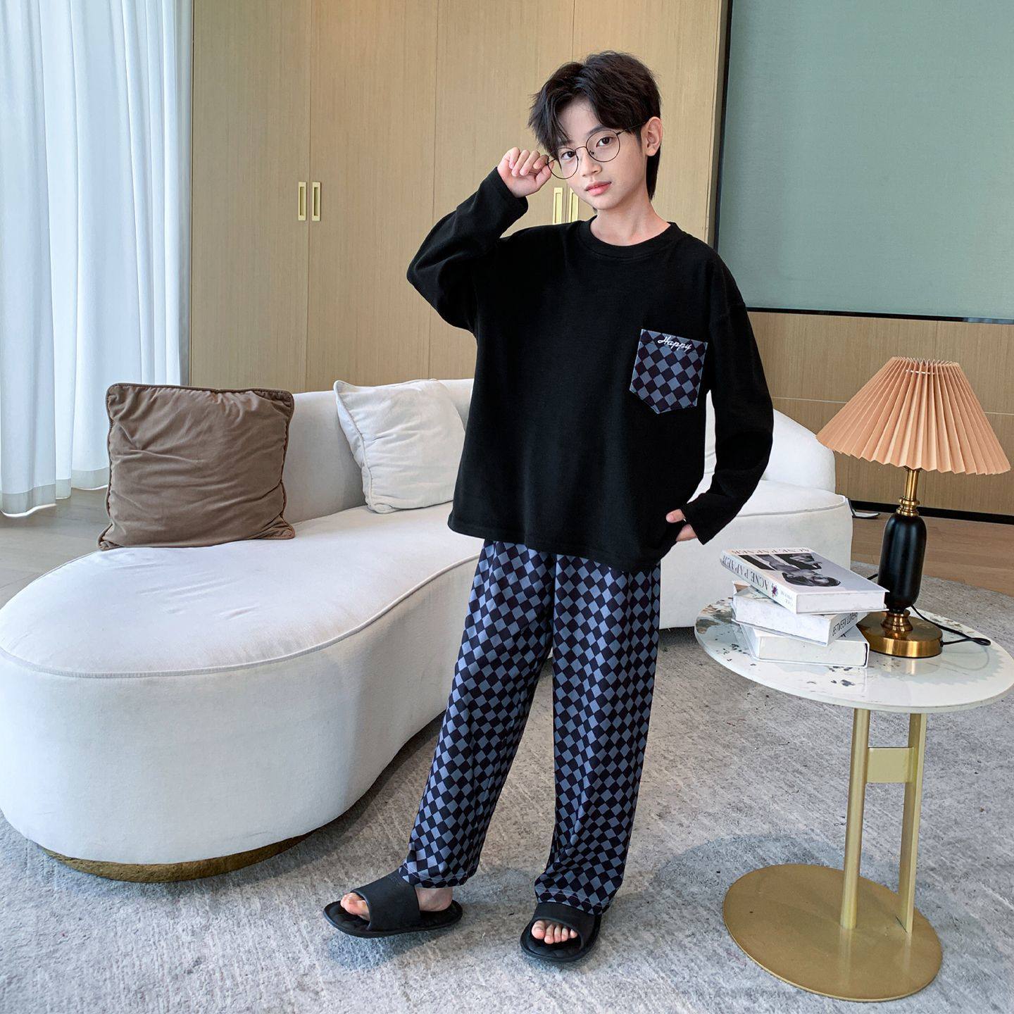 儿童睡衣男孩秋冬秋衣秋裤套装长袖德绒男童家居服保暖中大童睡衣,淘宝优惠券,粉丝福利购,淘宝优惠卷