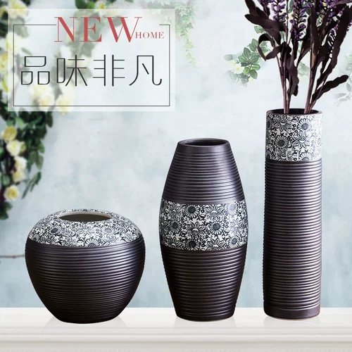 Современная глина для гостиной, керамический комплект, декор, простой и элегантный дизайн, 3 предмета, китайский стиль