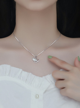 银杏叶项链女夏轻奢锁骨链