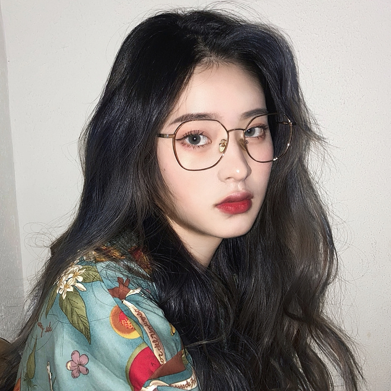 甘迪眼镜专营店近视眼镜女可配度数防辐射抗蓝光变色眼睛镜框网红素颜大框显脸小0