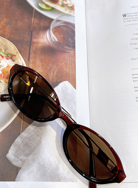 小框椭圆太阳镜复古ins墨镜度假